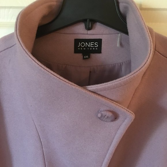 NWT!! JONES NEW YORK Lilac Wool Blend Envelope Collar Coat XXL - Picture 4 of 8